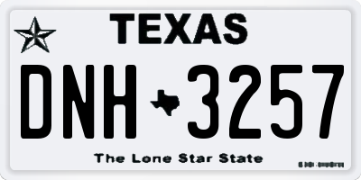 TX license plate DNH3257