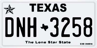 TX license plate DNH3258