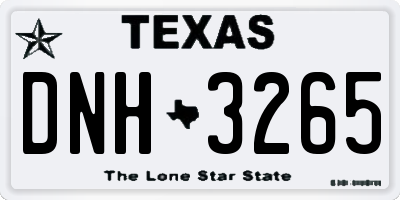 TX license plate DNH3265