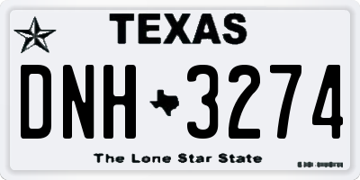 TX license plate DNH3274