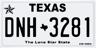 TX license plate DNH3281