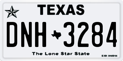 TX license plate DNH3284