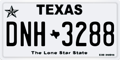 TX license plate DNH3288