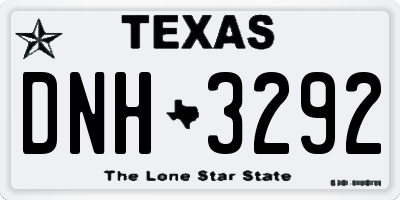 TX license plate DNH3292
