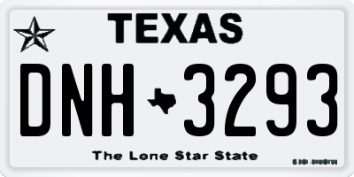 TX license plate DNH3293