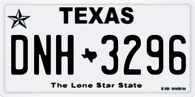 TX license plate DNH3296