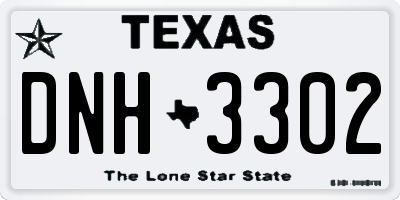 TX license plate DNH3302