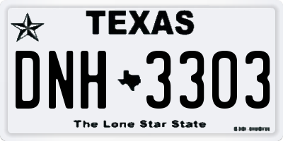 TX license plate DNH3303