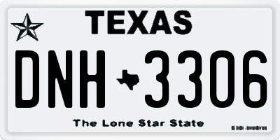 TX license plate DNH3306