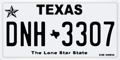 TX license plate DNH3307