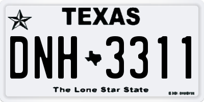 TX license plate DNH3311