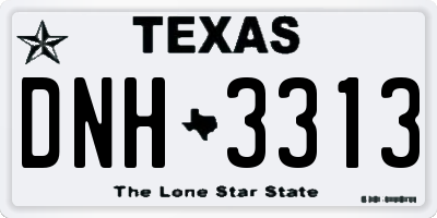 TX license plate DNH3313