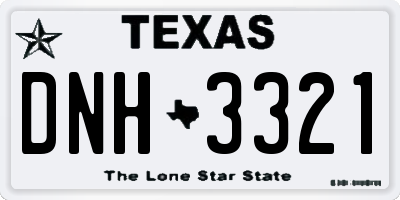 TX license plate DNH3321
