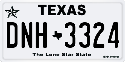 TX license plate DNH3324