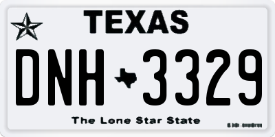 TX license plate DNH3329