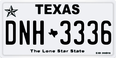 TX license plate DNH3336