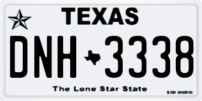 TX license plate DNH3338