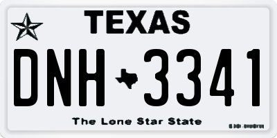TX license plate DNH3341