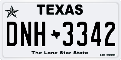 TX license plate DNH3342