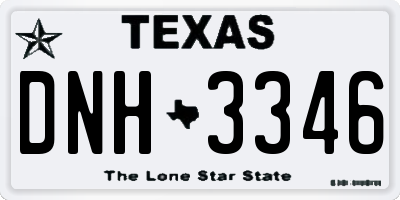 TX license plate DNH3346