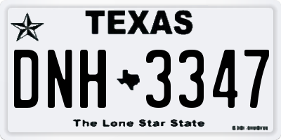 TX license plate DNH3347