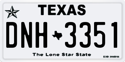 TX license plate DNH3351