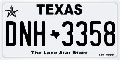 TX license plate DNH3358