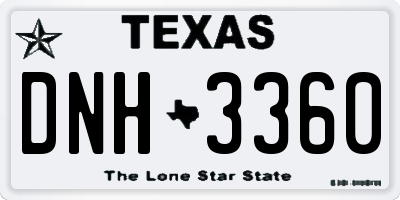 TX license plate DNH3360