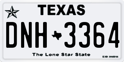 TX license plate DNH3364