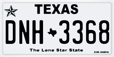 TX license plate DNH3368