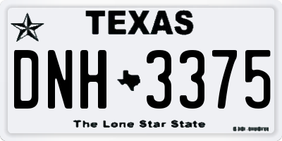 TX license plate DNH3375