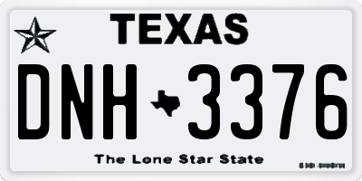 TX license plate DNH3376
