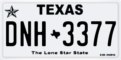 TX license plate DNH3377