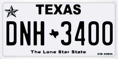 TX license plate DNH3400