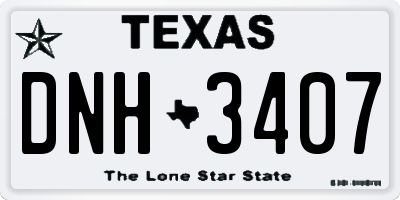 TX license plate DNH3407