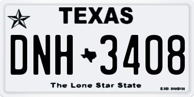 TX license plate DNH3408