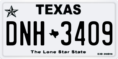 TX license plate DNH3409