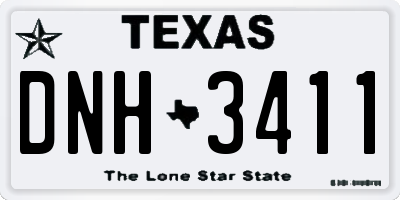 TX license plate DNH3411