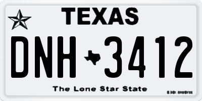 TX license plate DNH3412