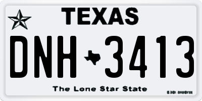 TX license plate DNH3413