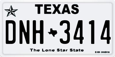 TX license plate DNH3414