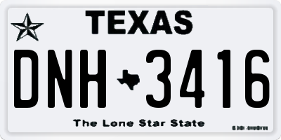 TX license plate DNH3416