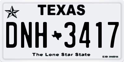 TX license plate DNH3417