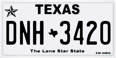 TX license plate DNH3420