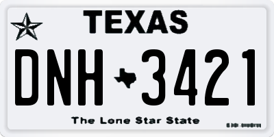 TX license plate DNH3421
