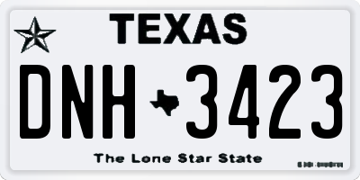 TX license plate DNH3423