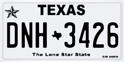 TX license plate DNH3426