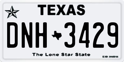 TX license plate DNH3429