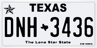 TX license plate DNH3436