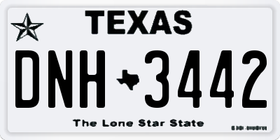 TX license plate DNH3442